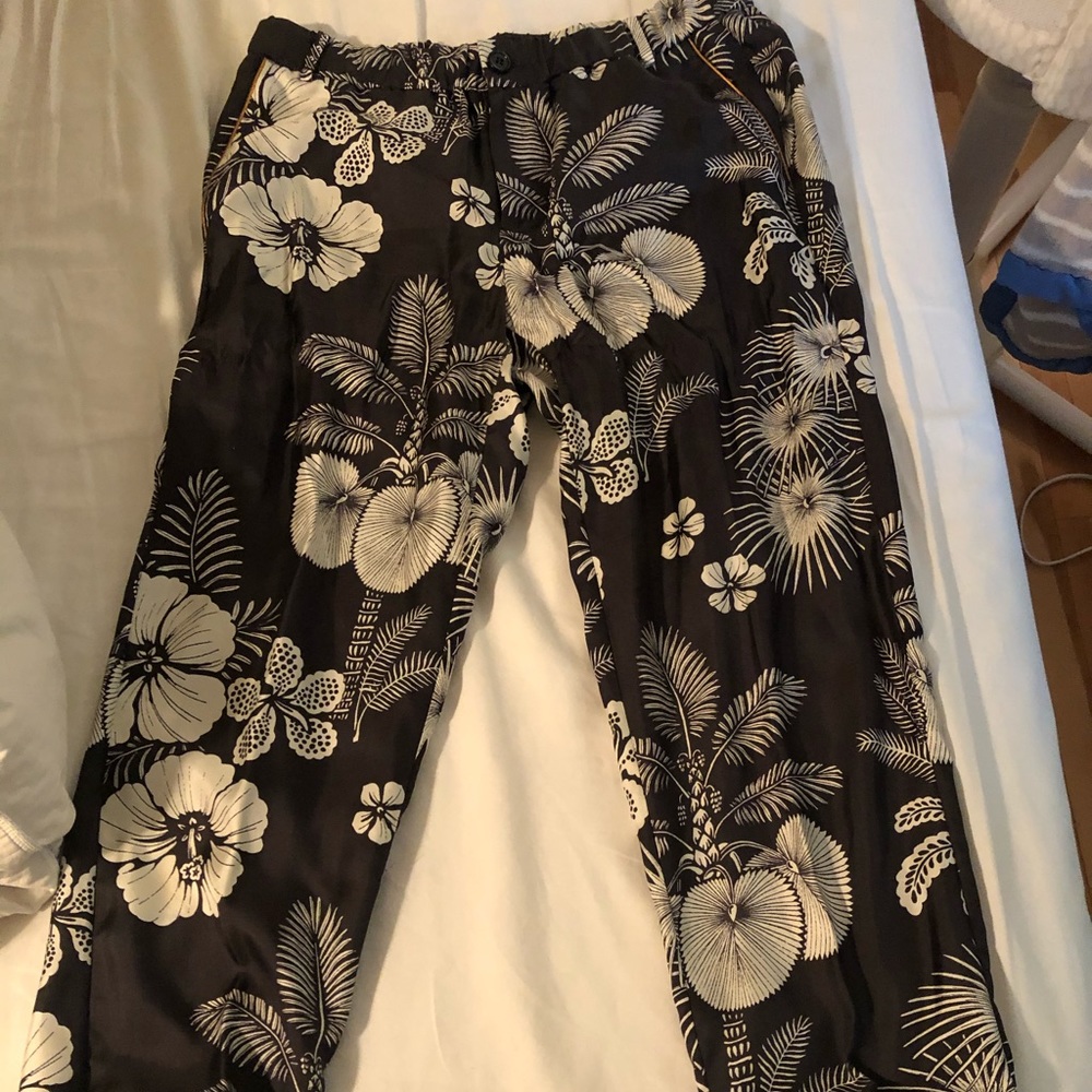J.Crew silk floral cropped pants
